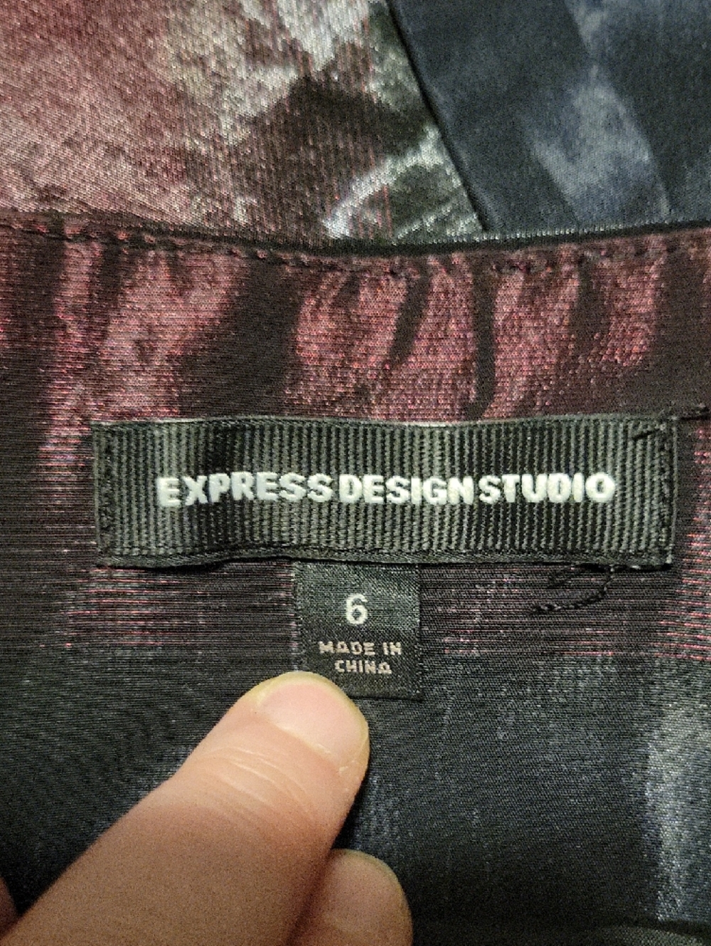 Express Deep Plum A-Line Skirt W/ Black Sheen - Picture 8 of 10